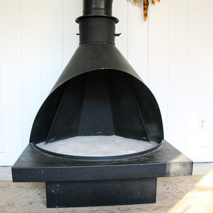 Black Midcentury Modern Fireplace image 1