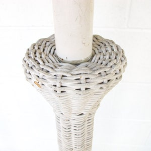 Art Deco style White Wicker Floor Lamp image 9