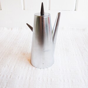 Midcentury Italian Stainless Steel Tea Coffee Pot with Rosewood Handles image 4