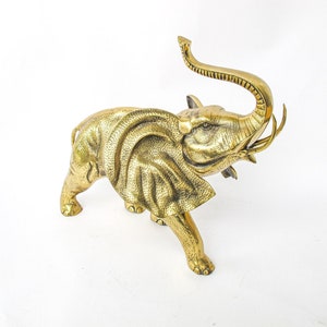 Large Brass Elephant Made in Korea image 3