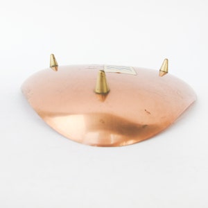 Midcentury German Copper Tray with Brass Legs