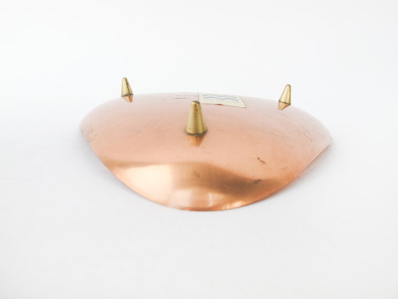 Midcentury German Copper Tray with Brass Legs