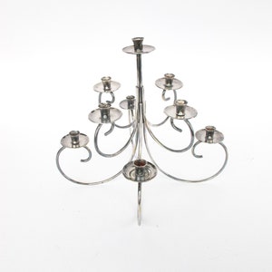 Midcentury Ghorman Silver Candelabra Tree Metal Candle Holder image 9