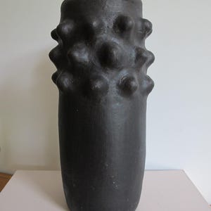 Black Spike Vase | Hand-Spun Red Clay Pottery from Honduras | Barro Negro Ceramic Sculpture | Artisan Tribal Home Décor