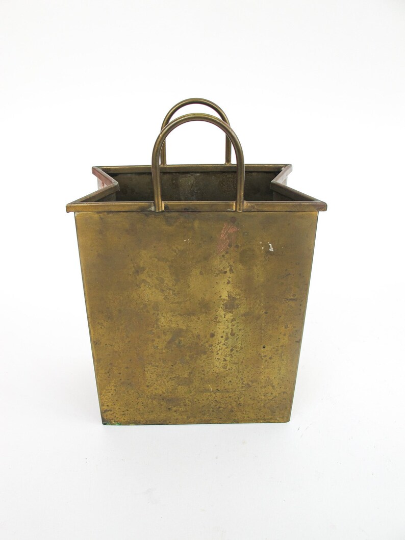 Gio Ponti Designer Brass Paper Shopping Bag Made in Italy Vintage image 6