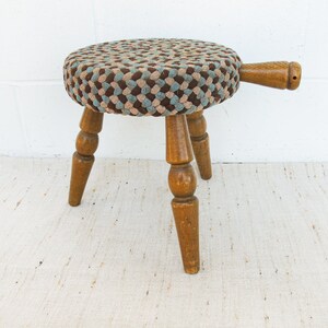 Japanese Milk Stool with Woven Rug Cover image 2