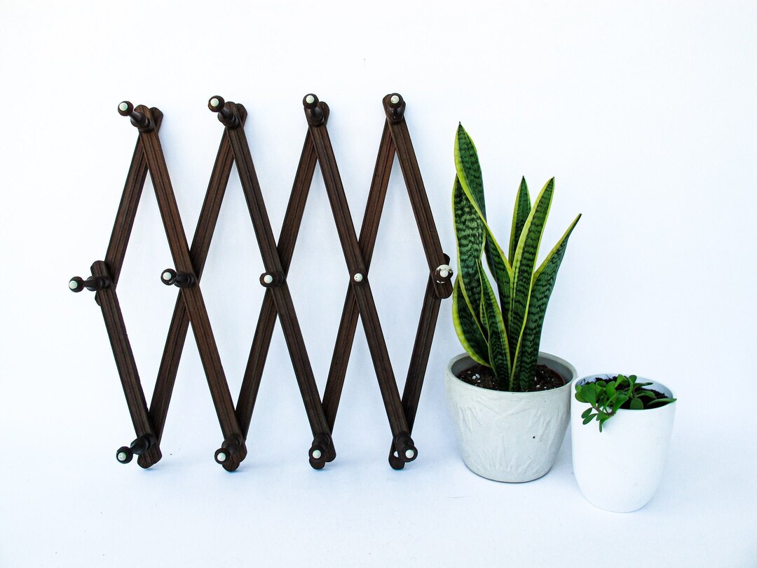 Wood Accordion Peg Rack Etsy