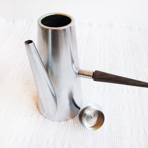 Midcentury Italian Stainless Steel Tea Coffee Pot with Rosewood Handles image 6