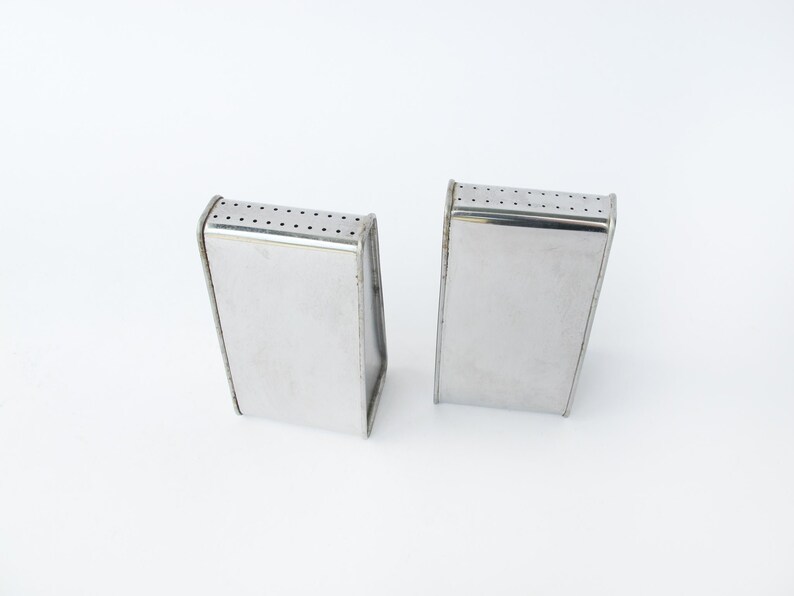 Aluminum Midcentury Salt and Pepper Shakers Set image 4