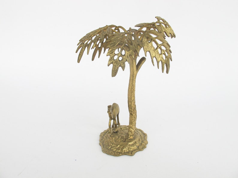 Brass Palm Tree and Camel Jewelry Holder Organizer image 7