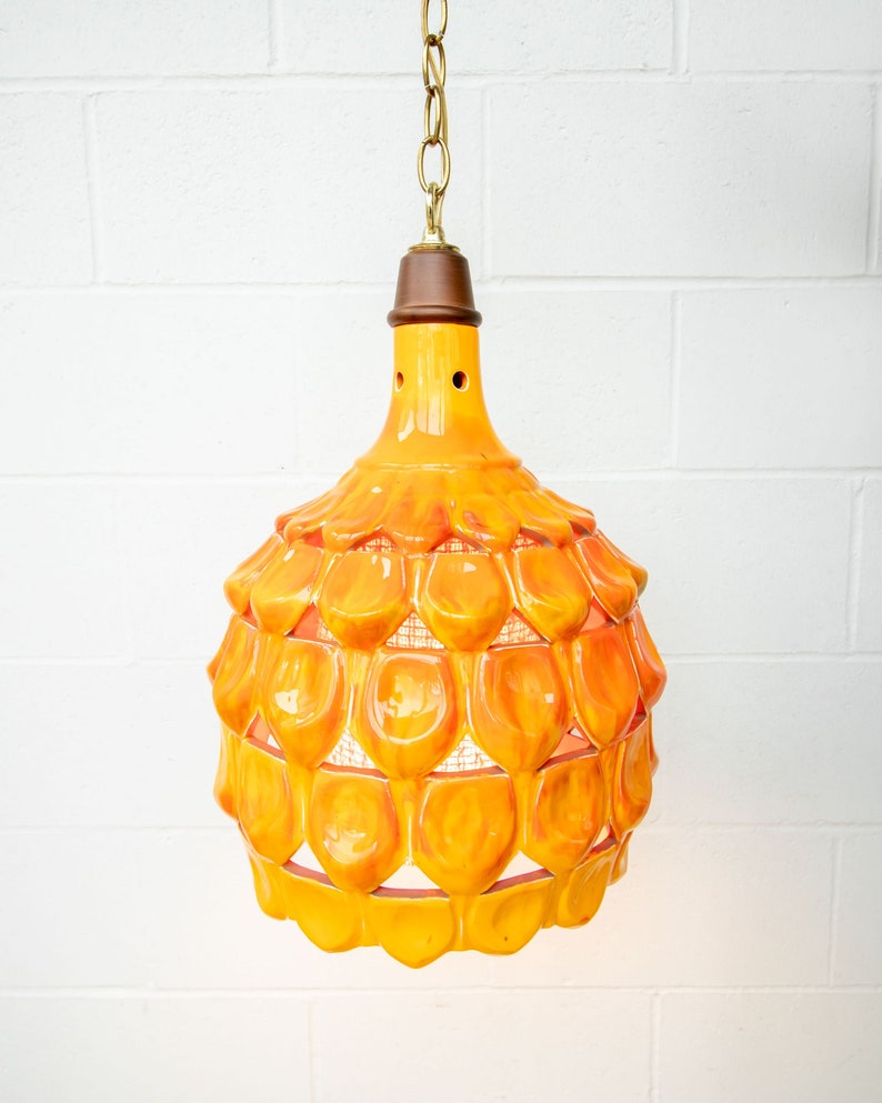 Midcentury Ceramic Hanging Pendant Lamp image 3