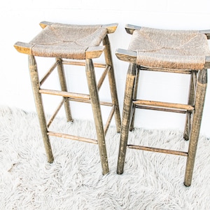 Woven Counter Barstool Plant Stand 1 Left image 1