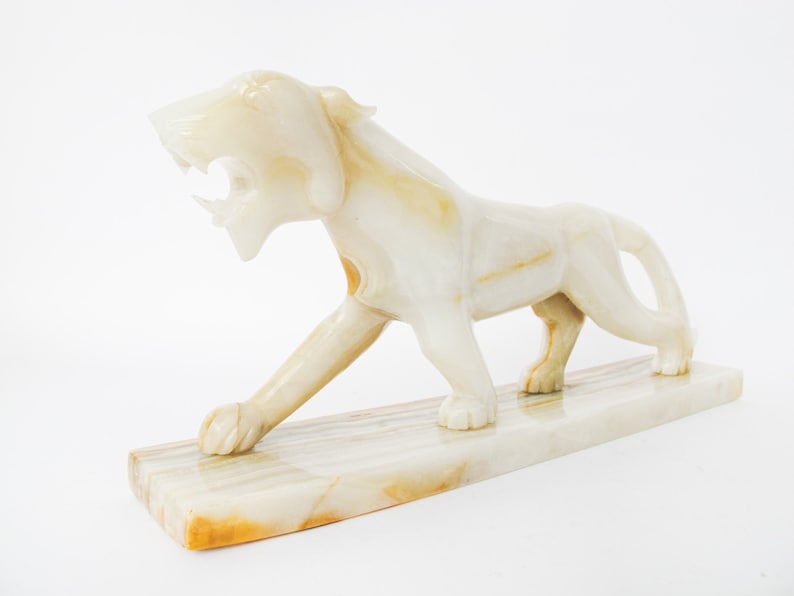 Onyx Stone Tiger Sculpture Statue from Mexico image 2