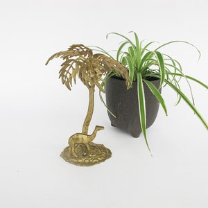 Brass Palm Tree and Camel Jewelry Holder Organizer image 1