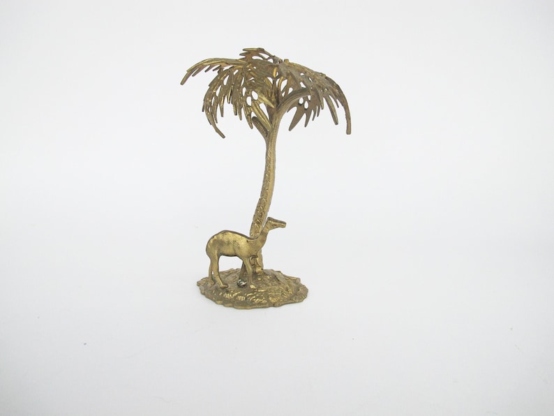 Brass Palm Tree and Camel Jewelry Holder Organizer image 4