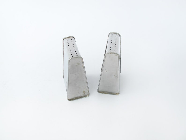 Aluminum Midcentury Salt and Pepper Shakers Set image 3