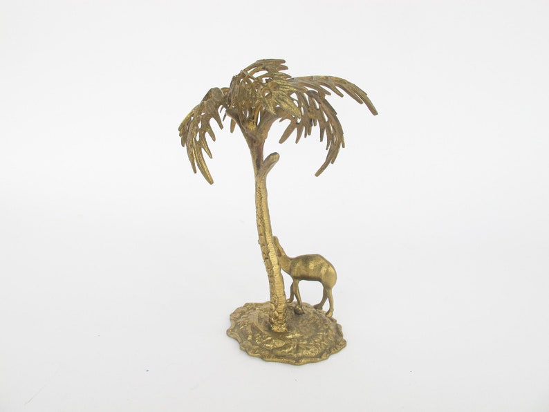 Brass Palm Tree and Camel Jewelry Holder Organizer image 6