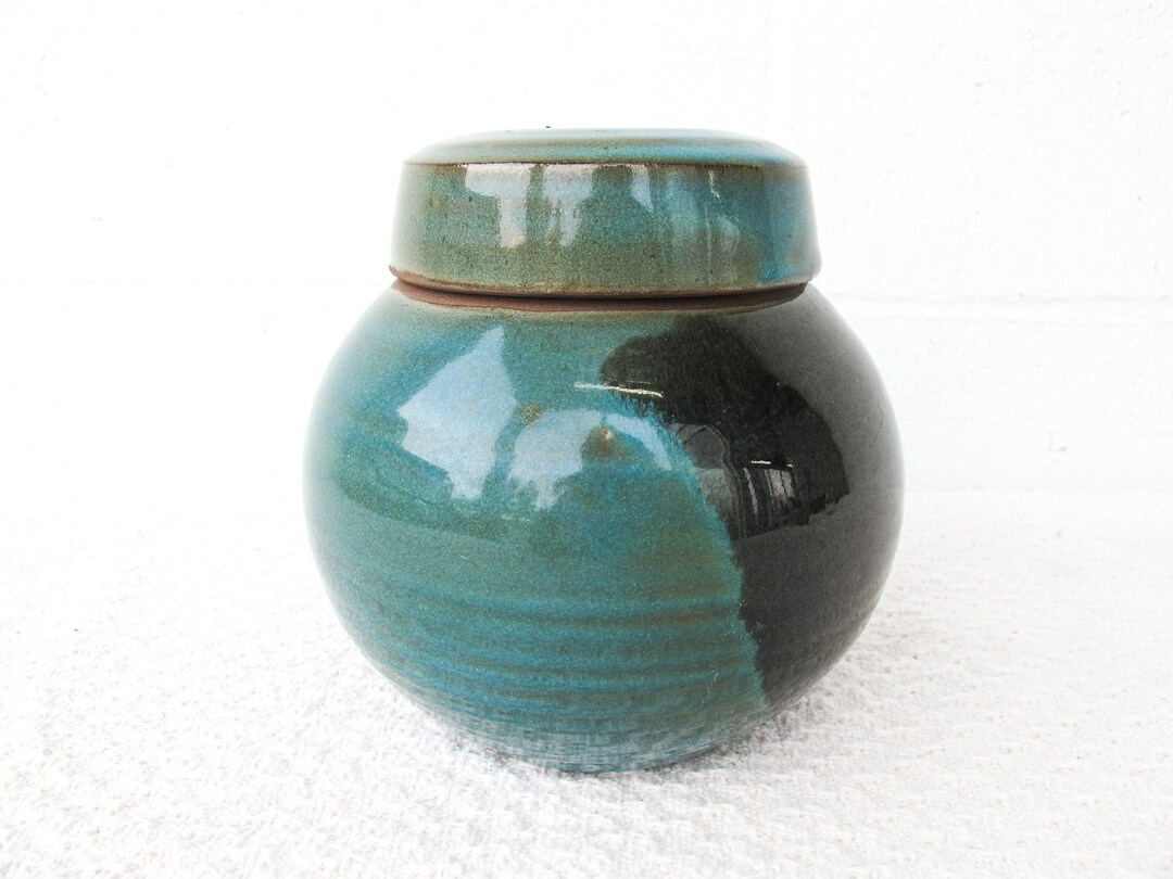 Ceramic Ginger Jar Canister With Lid Studio Pottery Etsy