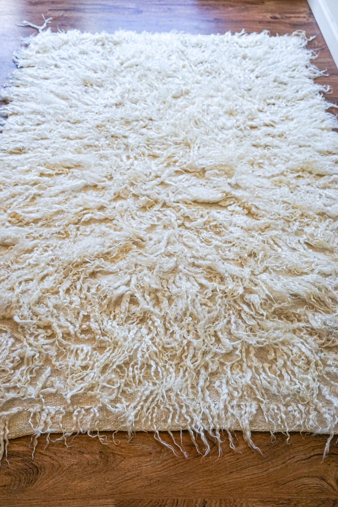 Large Long Hair Vintage White Shag Flokati Rug Etsy