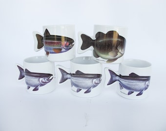 Salamander Taiwan 1991 90's Ceramic Fish Mugs (Sold Individually)