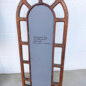 1980s Pine Wood Framed Mirror with Shelf image 8
