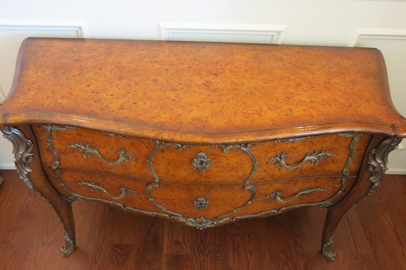 Theodore Alexander Mahogany and Poplar Burl Serpentine Bombe/' Chest French Louis XV