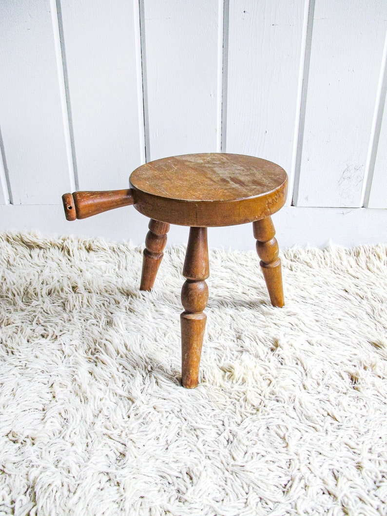 Wood Stool Plant Stand Made in Japan image 5