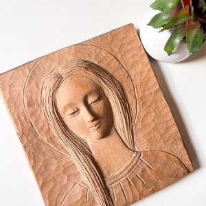 Carved Wood Mary Art (Sold Individually)