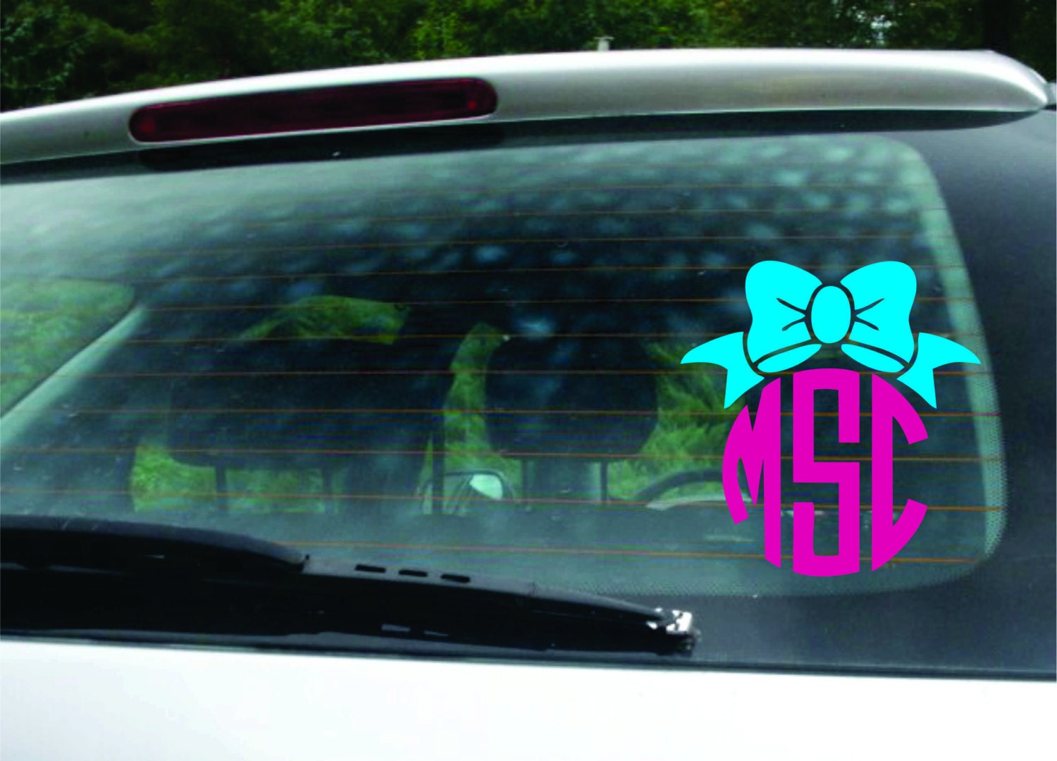 Monogram Sticker with Bow - Vinyl Bow Monogram Decal For Cars, Laptop…