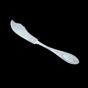 Antike SLewis 45 gr Sterlingsilbermesser mit Monogramm, Meisterbuttermesser mit Olivenmuster, Silberbutterverteiler, Geburtstagsgeschenk