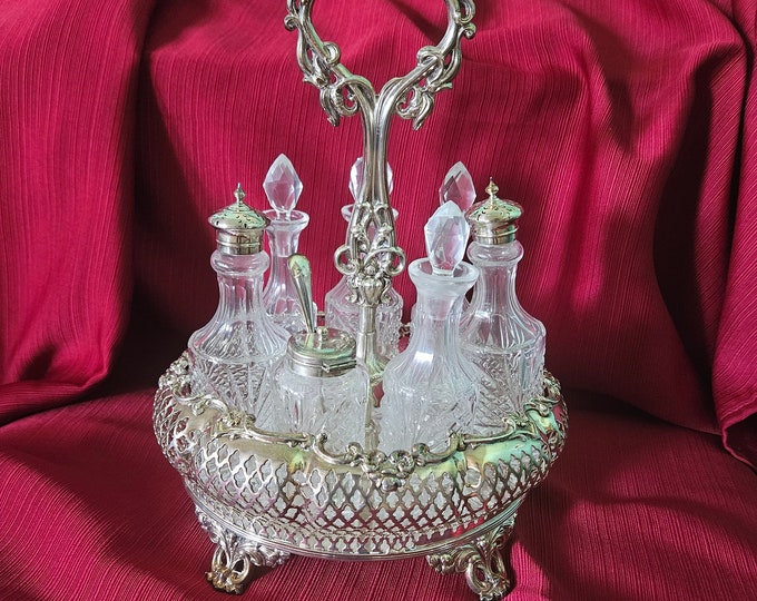 Vintage Cruet Set With Stand Victorian Style Made in Western Germany