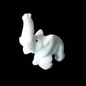 Vintage Alabaster Marble Elephant Statuette, Small Elephant Statue, Elephant Figurine, Marble Home Decor,  Alabaster Marble Animals