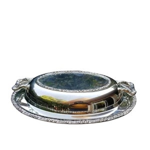 Henley Community Vintage Covered Silverplate Bowl  Oval Silver Plate Dish Silverplated Serving Dish