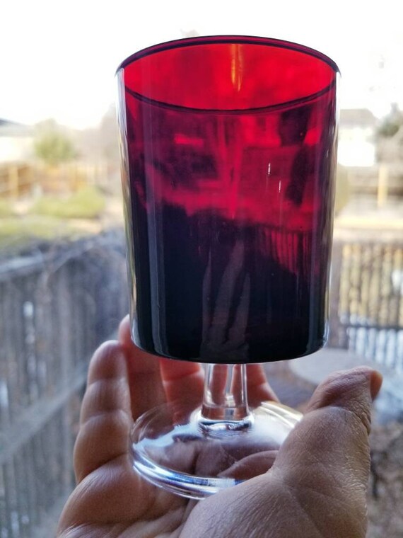2 copas rojas de cristal luminarc. vintage - Compra venta en