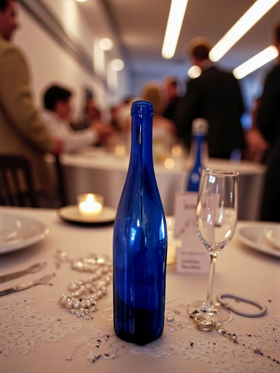 Cobalt Blue Glass Wine Bottle, 12" Decorative Barware - Etsy