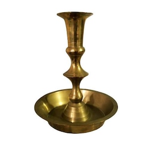 Elegant Vintage Brass Candle Holder | 6 High | Made in India | Brass Home Decor