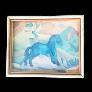 Little Blue Horse by Franz Marc Art Print, Abstract Painting By Franz Marc, Framed Franz Marc Print,  Horse Painting, Wall Decor,  Wall Art.