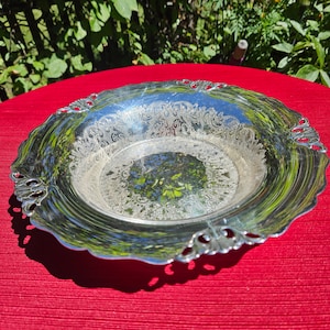 Vintage Silber von Boardman Schüssel, Silberplatte Servierschale, Obstschale, Silber Mittelstück, Tischdekoration, Retro Geschirr