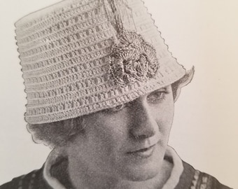 1920s Antique Crochet Silk Hat Pattern (Digital Download)