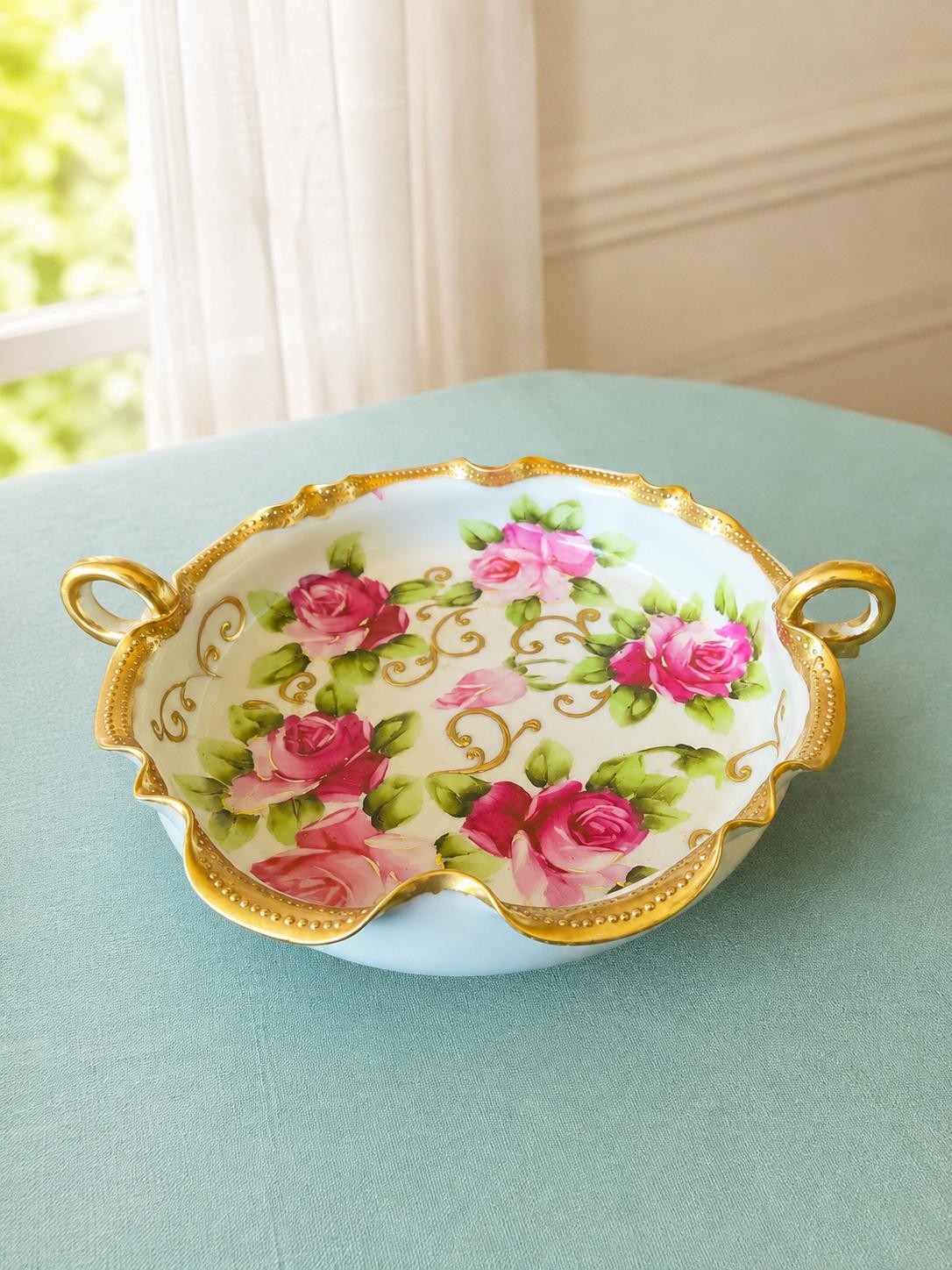 Antique Rose Bowl - Etsy