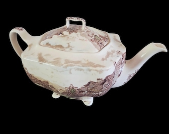 Bule de chá vintage Johnson Bros Olde English Countryside