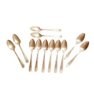 12 Antique National Silver Co. Teaspoons, EPNS Teaspoons, Silver Plate Teapoons, N.S.Co Flatware, Antique Siverware