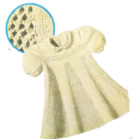 1940s Girl's Dress Knitting Pattern Instant Download, Vintage  Knitting Pattern, Knitting Kids Dress Pattern - Main Image