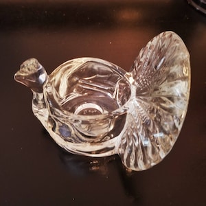 Avon Glass Candle Holder Clear Glass Peacock Candle Holder Avon Peacock USA Votive Candle Holder