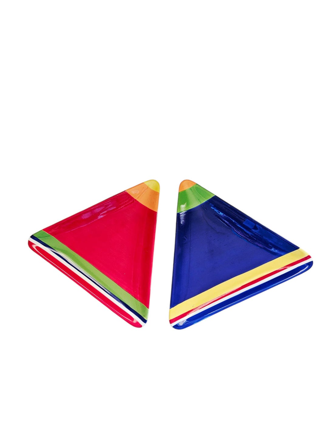 Vintage Sonoma Colorfest Triangular Plates, Set of 2 Ceramic Platters ...