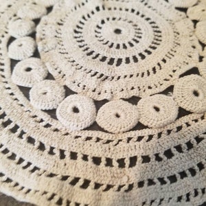 Vintage Beige Doily, Handmade Doily, Unique Gift, Cotton Doily, Crochet Lace Doily, Coffee Table Doily, Countertop Decor