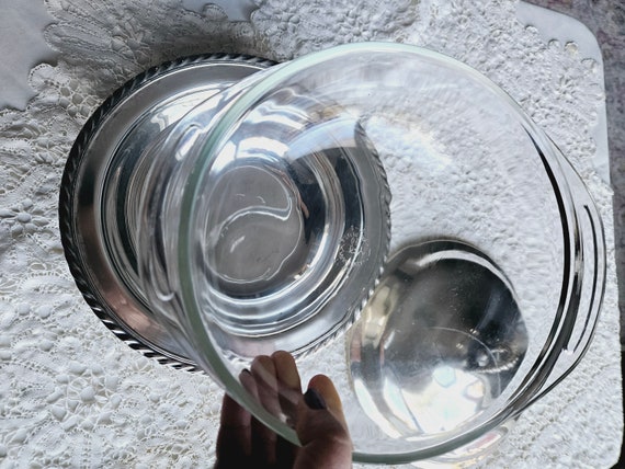 Vintage WM Rogers Silver Plated Casserole Bowl, 3-piece Pyrex
