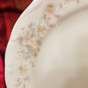 4 Vintage Bavaria China Plates By Johann Haviland Germany 6-1/5&quot; Bread Plates Floral Design Embossed Edge Made In Germany