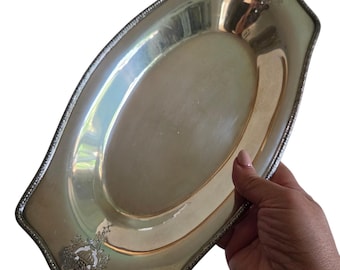 Vintage Apollo Sheffield nickelsilver serveringsfat bricka 10x6 oval
