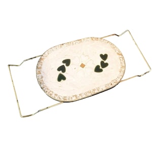 Vintage Kitchen Trivet, Mosaic Heart Trivet, Tray For Sliced Meat/Cheese, Cheese Board, Casserole/Pot Stand